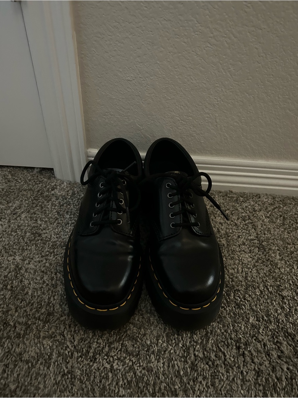 Dr. Martens Black Platform Oxford Shoes - Picture 3 of 6